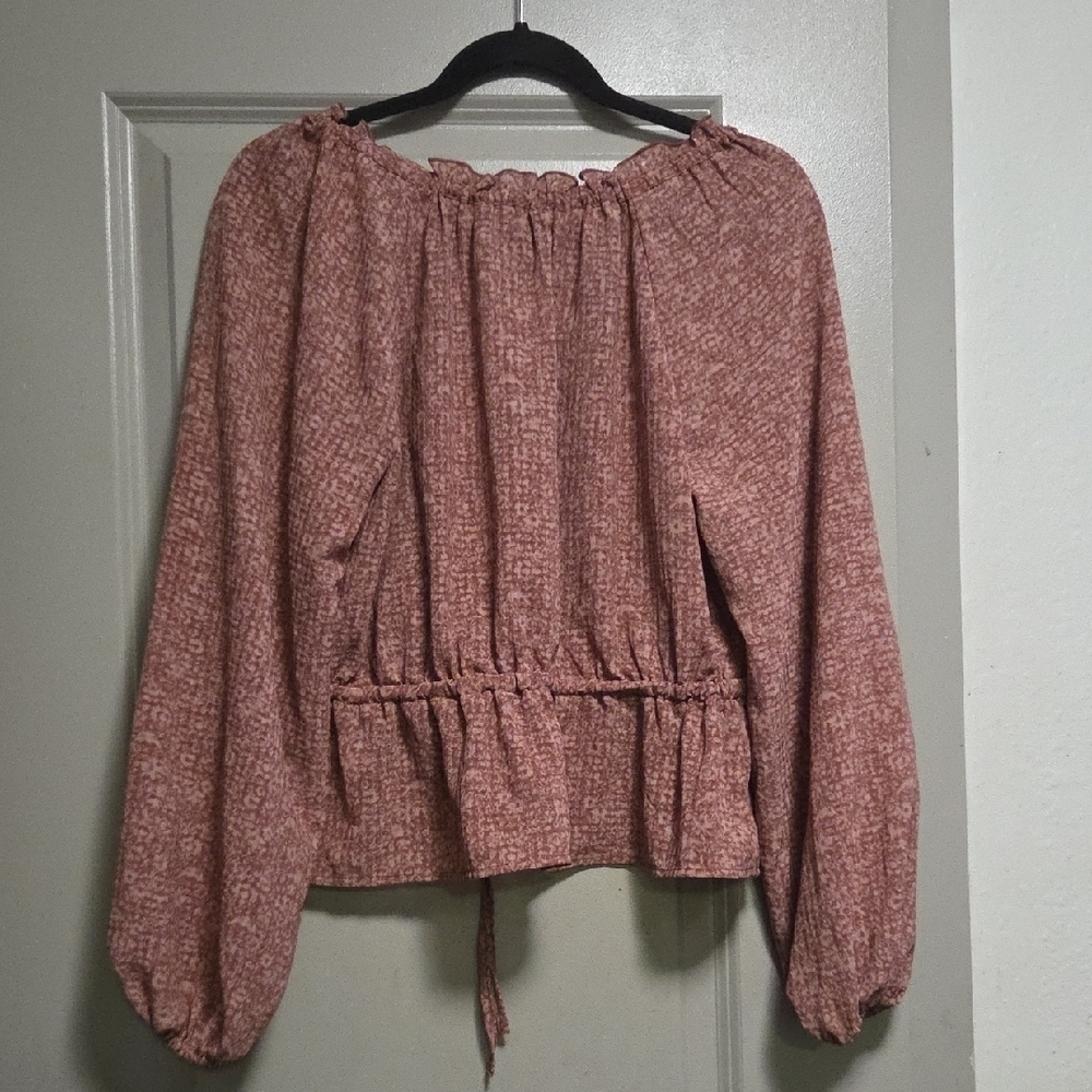 Universal Thread Mauve Blouse with Tie Waist - Picture 2 of 3